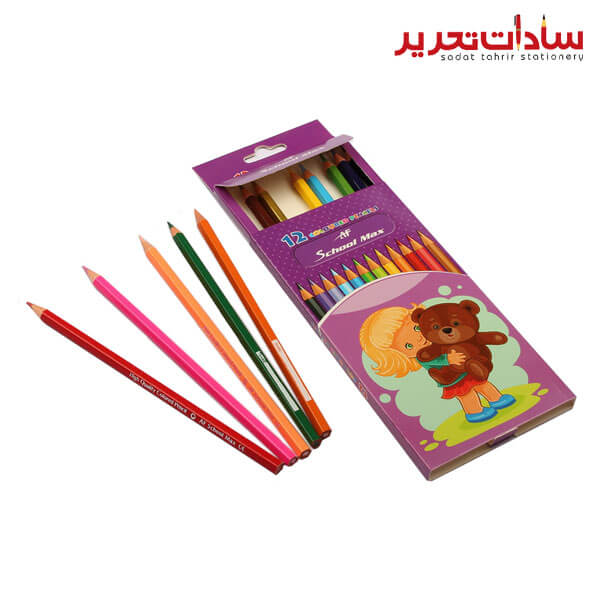 SchoolMax کد 8001 مداد 12 رنگ مقوایی-کد 8001 مداد 12 رنگ مقوایی اسکول مکس